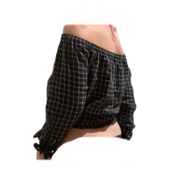 Madewell Small Checkered Milkmaid Top - Picture 3 of 4